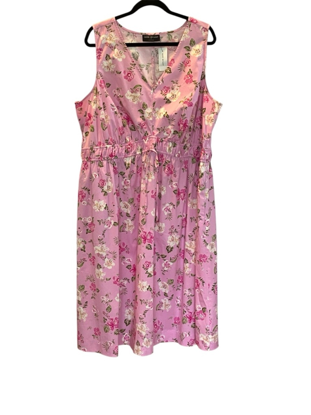 Lane Bryant Pretty Light Pink Floral lightweight cotton sleeveless dress
